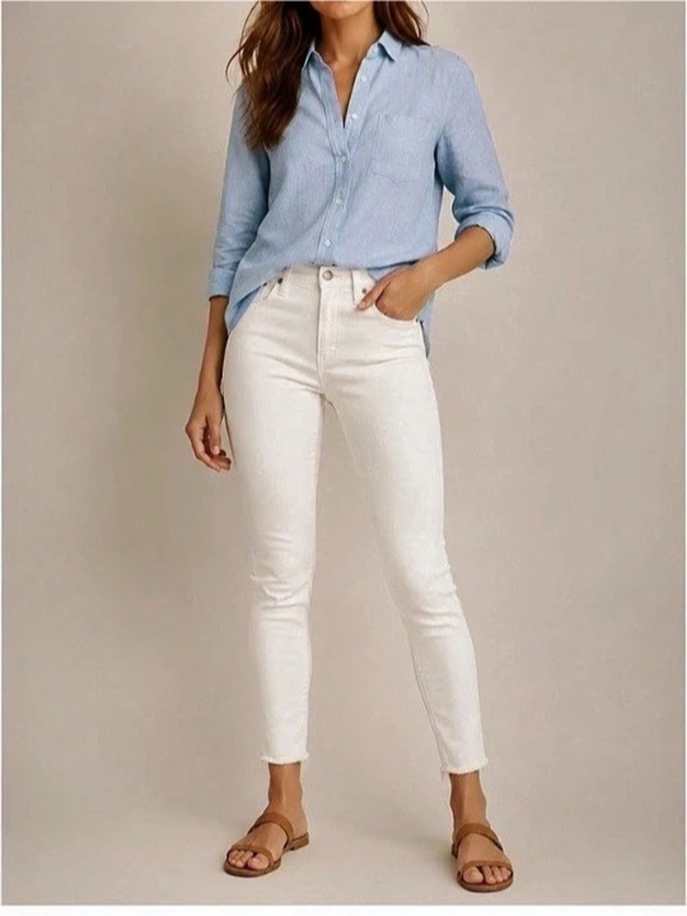 J.Crew Toothpick Skinny Jeans in White Waist 27